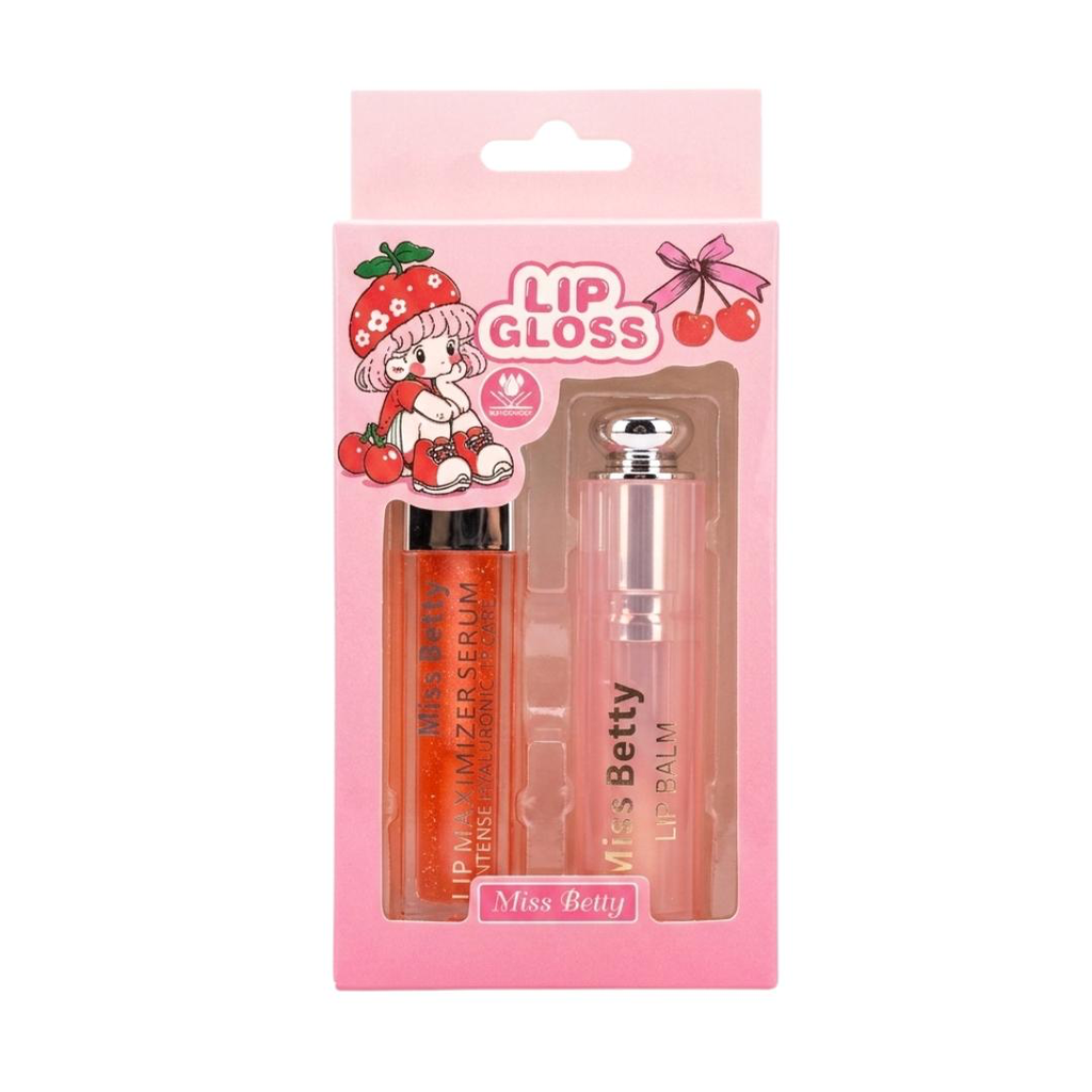 KIT DE LIP GLOSS VOLUMINIZADOR Y BÁLSAMO HIDRATANTE MISS BETTY