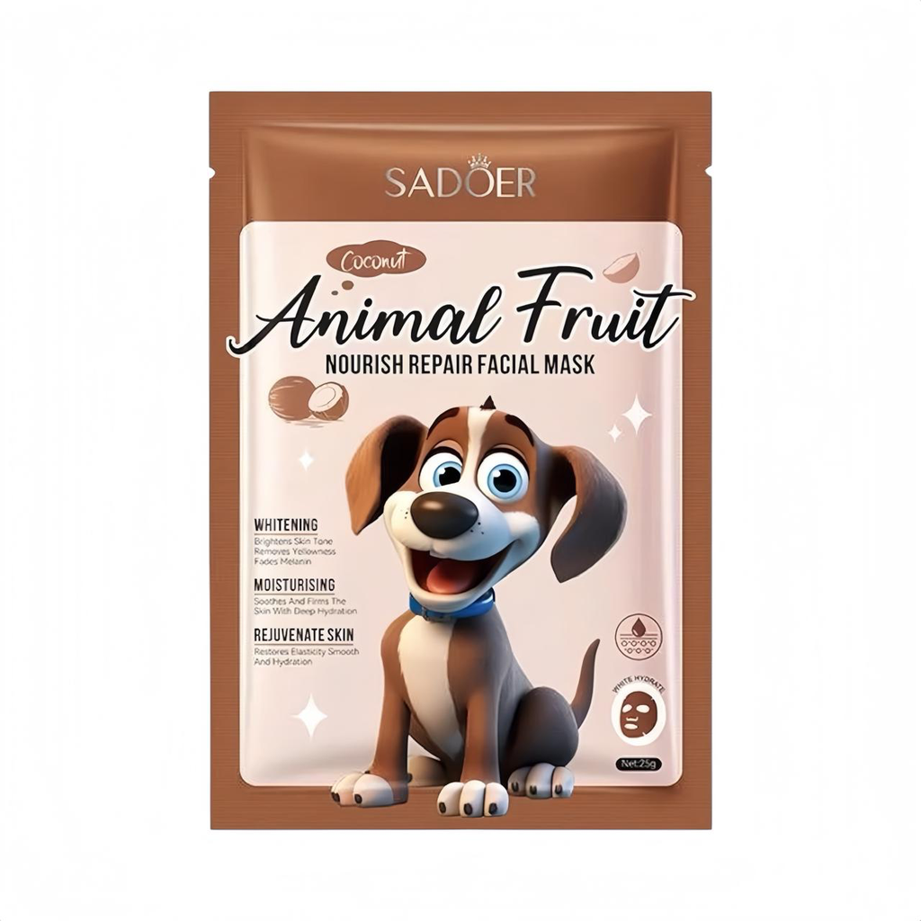 MASCARILLA EN VELO ANIMAL FRUIT COCONUT SADOER