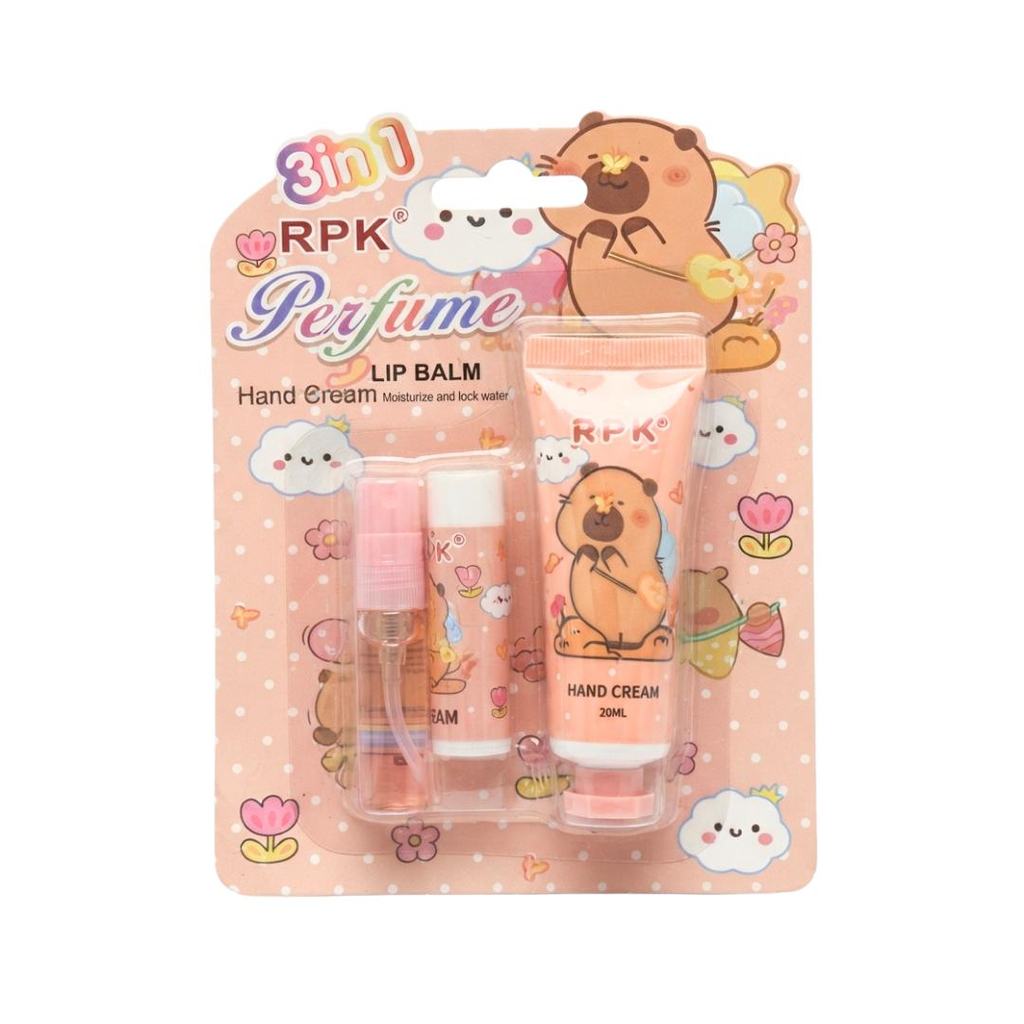 [H1490] KIT LIPBALM, TÓNICO HIDRATANTE, CREMA DE MANOS CAPIBARA RPK