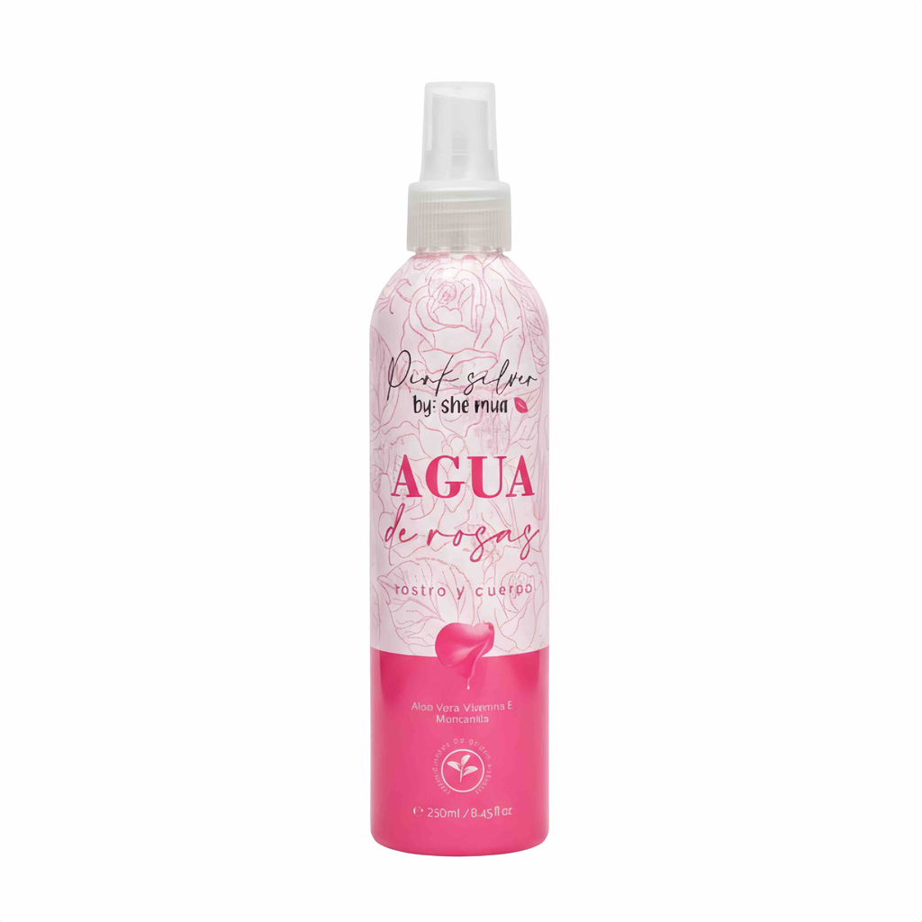 AGUA DE ROSAS CON VITAMINA E PINK SILVER 250 ML