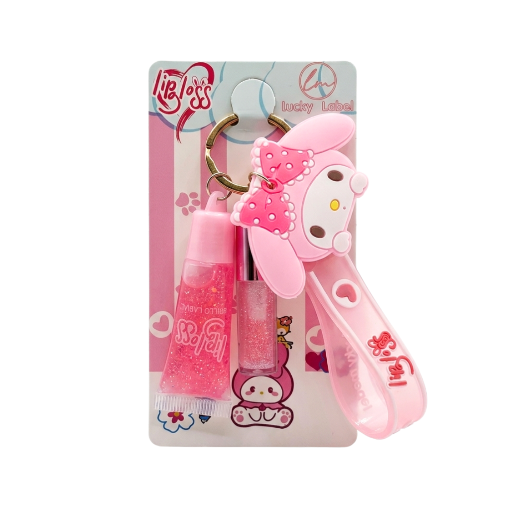 [ML8120A] LIP GLOSS DOBLE CON CHARM DE MY MELODY LUCKY MODEL