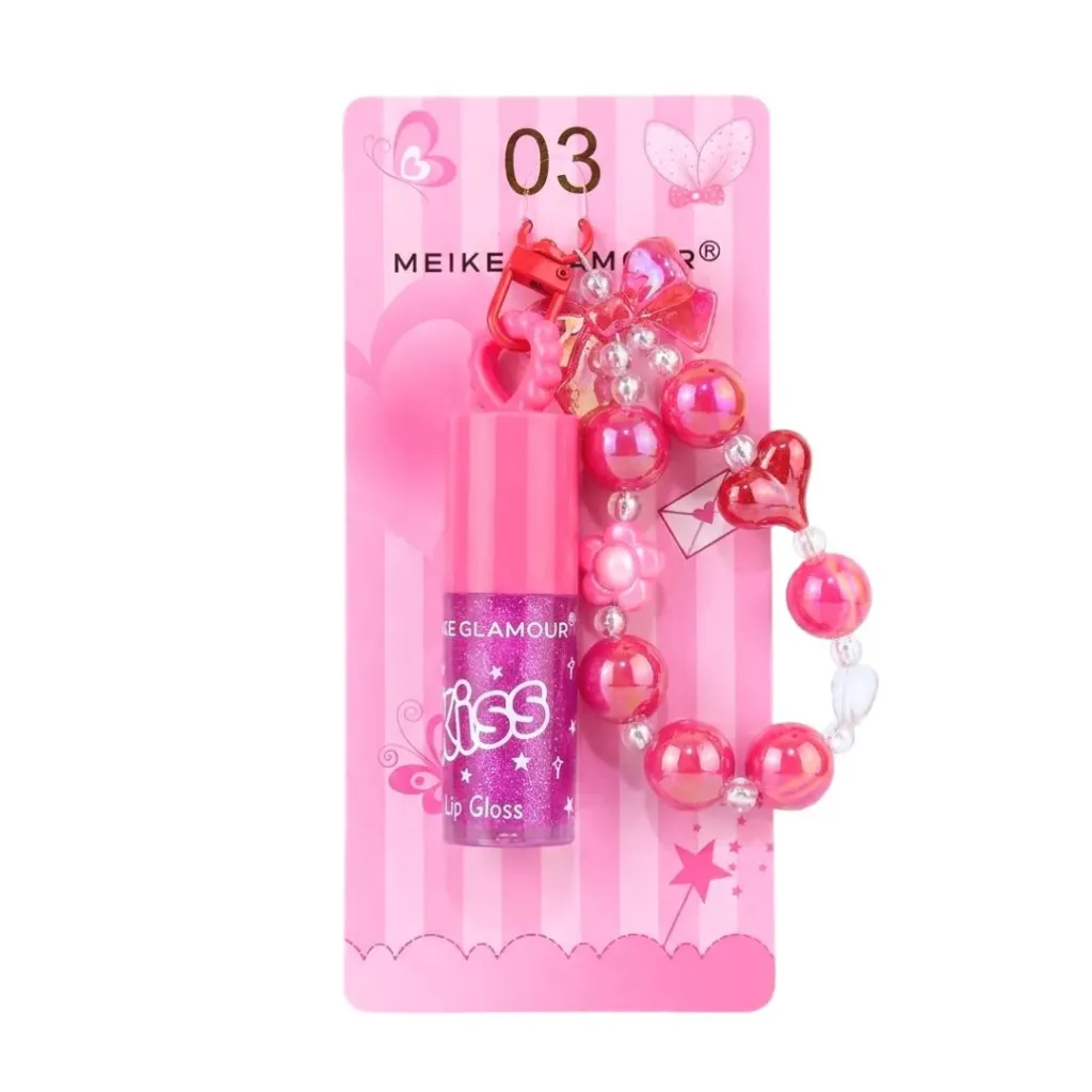 [MK171] LIP GLOSS CON LLAVERO KISS MEIKE GLAMOUR#