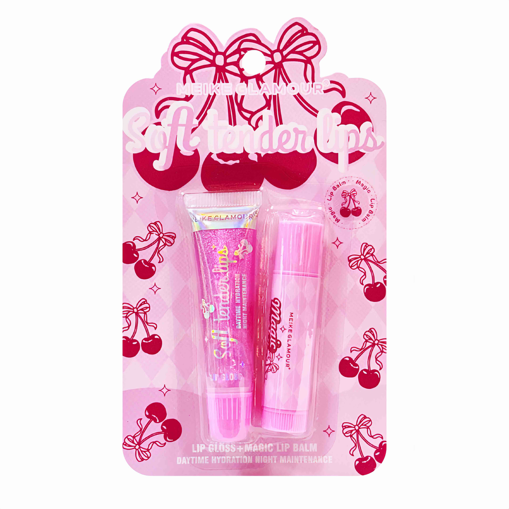 [MKG0321] KIT DE LABIOS LIP GLOSS + LIP BALM MEIKE GLAMOUR