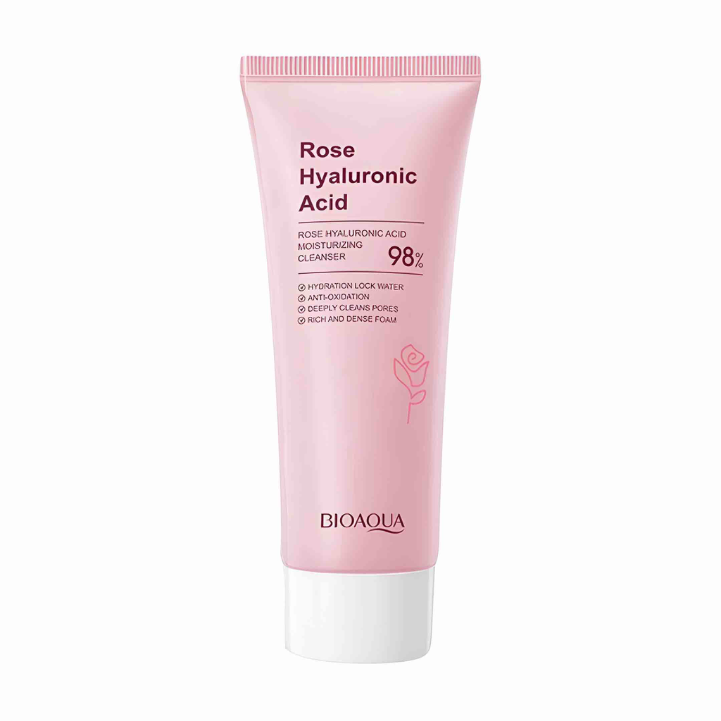 [BQY15433] GEL LIMPIADOR FACIAL ROSAS Y ÁCIDO HIALURÓNICO BIOAQUA *