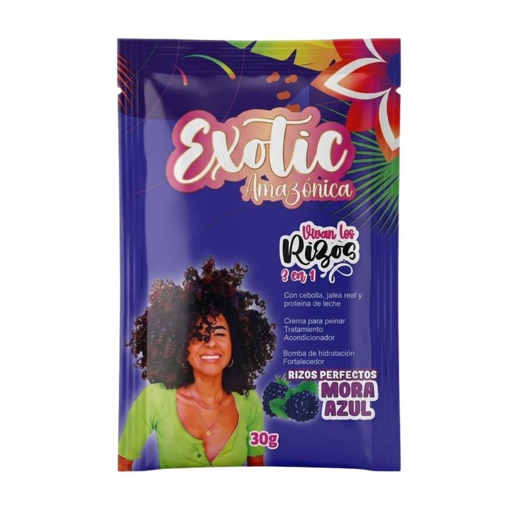 TRATAMIENTO CAPILAR DE MORA AZUL PARA RIZOS EXOTIC AMAZÓNICA