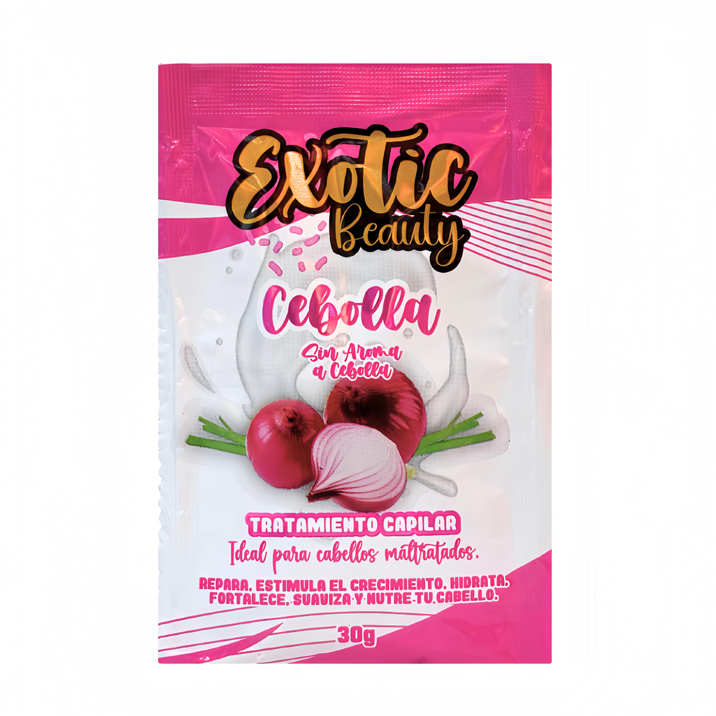 TRATAMIENTO CAPILAR DE CEBOLLA PARA CABELLOS MALTRATADOS EXOTIC BEAUTY