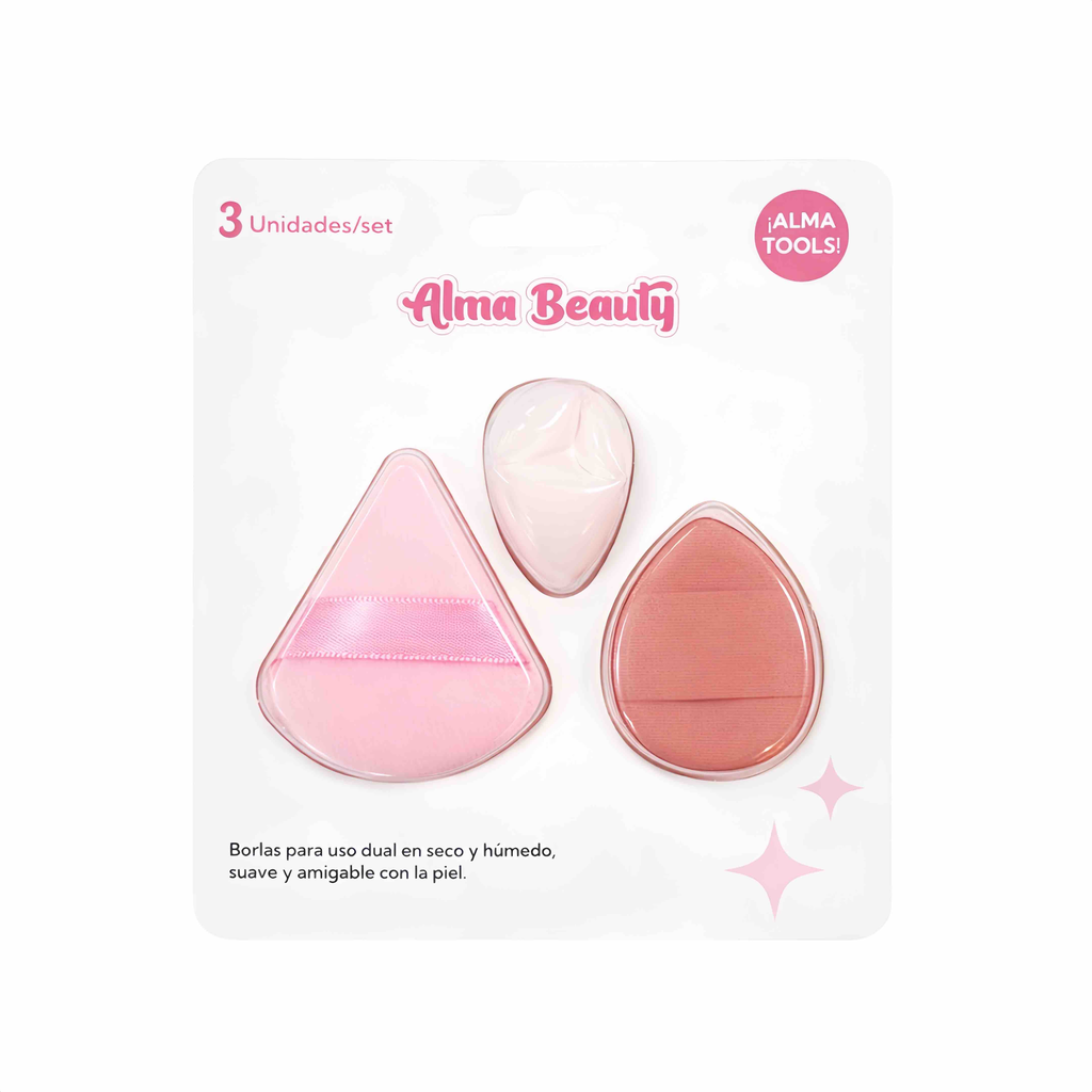 KIT X3 UNIDADES DE BORLAS PARA USO DUAL ALMA BEAUTY#