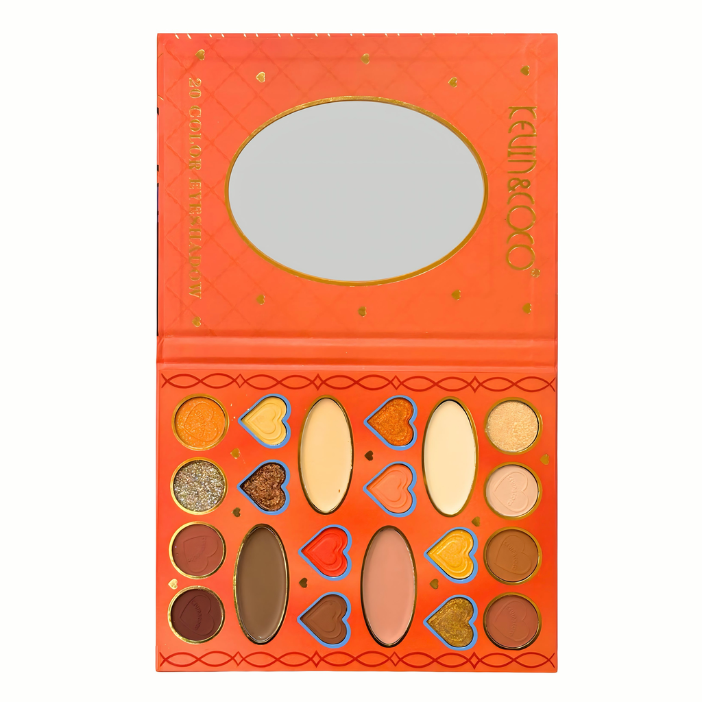 [KC233815] PALETA DE SOMBRAS X20 TONOS MINAKO COLOR NARANJA KEVIN Y COCO