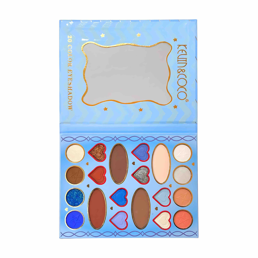 [KC233839] PALETA DE SOMBRAS X20 TONOS MINAKO COLOR AZUL KEVIN Y COCO