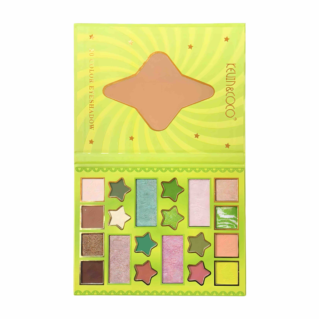 PALETA DE SOMBRAS X20 TONOS MINAKO COLOR VERDE KEVIN Y COCO