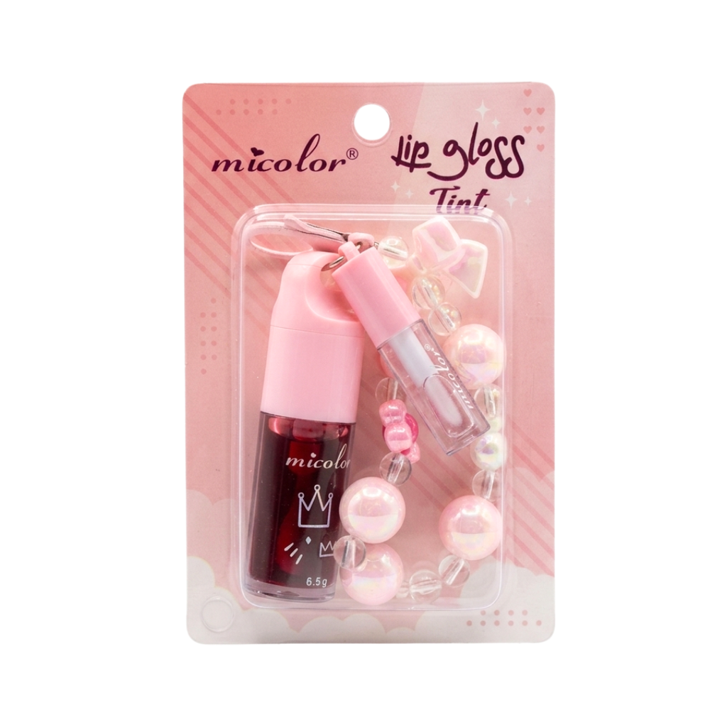 TINTA Y LIP GLOSS CON LLAVERO MICOLOR