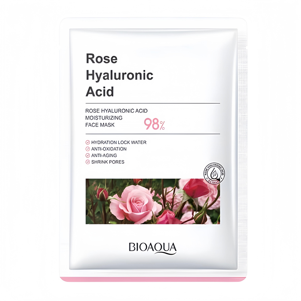 [BQY15402] MASCARILLA EN VELO ÁCIDO HIALURÓNICO Y ROSAS BIOAQUA