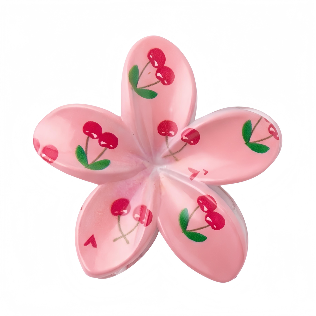 [008135] PINZA SUJETADORA FLORAL CON CEREZAS PARA CABELLO