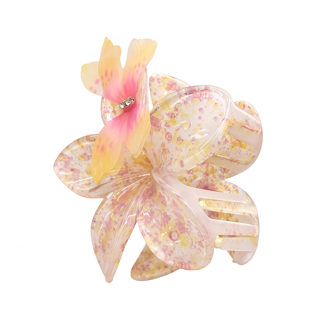 PINZA SUJETADORA PARA CABELLO FLORAL CON MARIPOSA