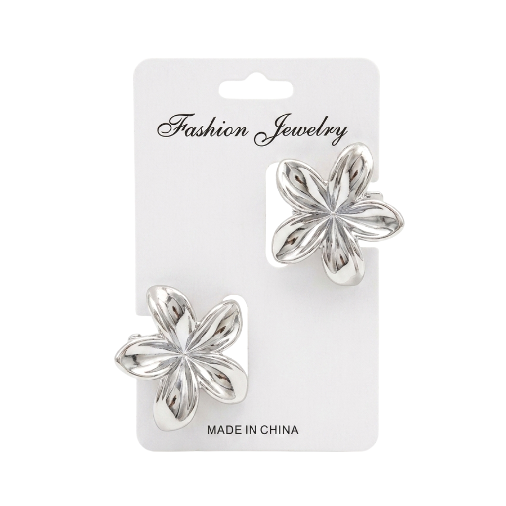 KIT DE GANCHOS DE FLORES METALIZADAS X2 PIEZAS